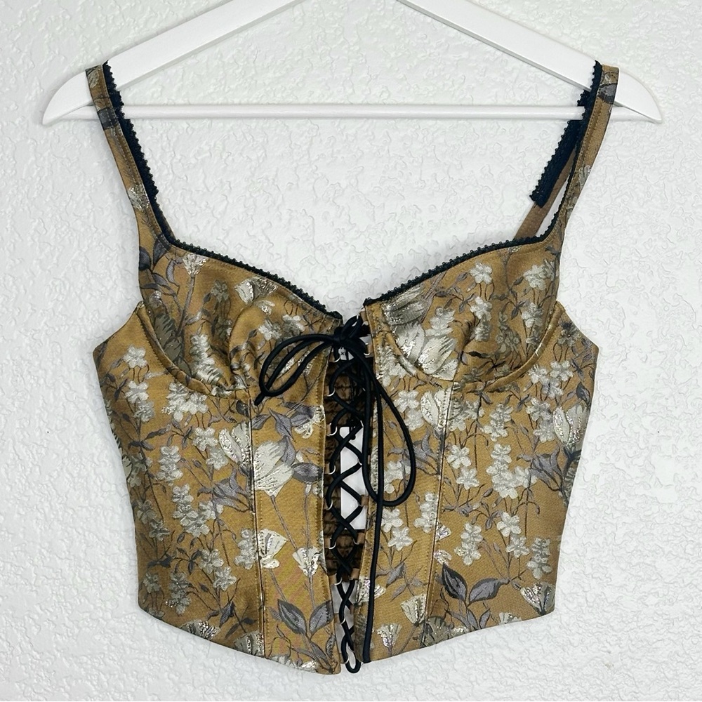 Rumored Renaissance Corset Metallic Garden Jacquard - Picture 5 of 8